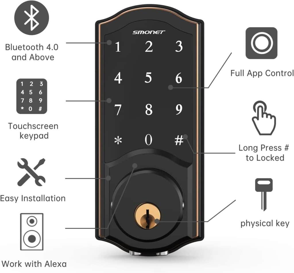 electronic key lock front door
